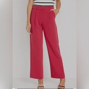 Old Navy Extra High Rise Taylor Wide Leg Trouser Aurora Red Medium Petite